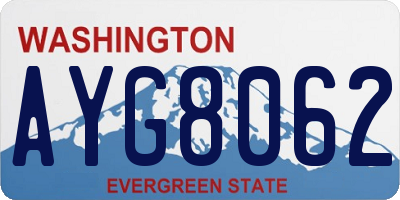 WA license plate AYG8062