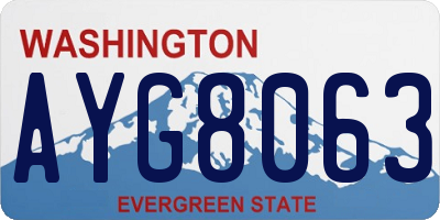WA license plate AYG8063