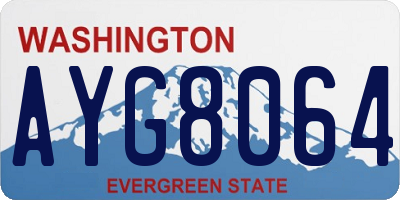 WA license plate AYG8064