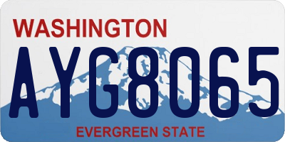 WA license plate AYG8065
