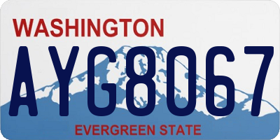 WA license plate AYG8067
