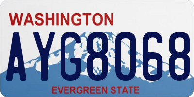 WA license plate AYG8068