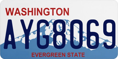 WA license plate AYG8069