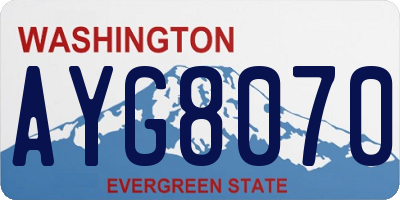 WA license plate AYG8070