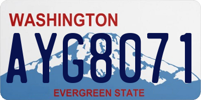 WA license plate AYG8071