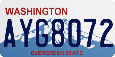 WA license plate AYG8072