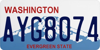 WA license plate AYG8074