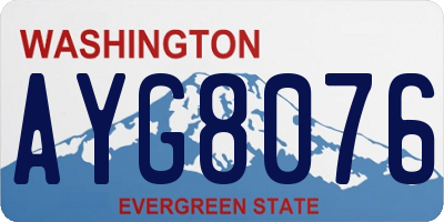 WA license plate AYG8076