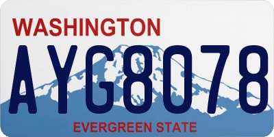 WA license plate AYG8078