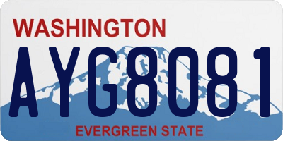 WA license plate AYG8081