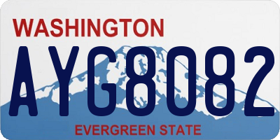 WA license plate AYG8082