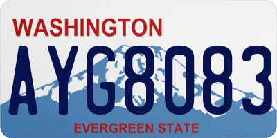 WA license plate AYG8083