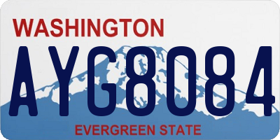 WA license plate AYG8084