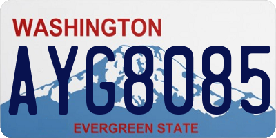 WA license plate AYG8085