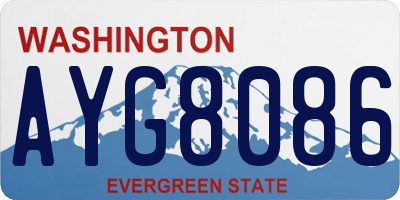 WA license plate AYG8086