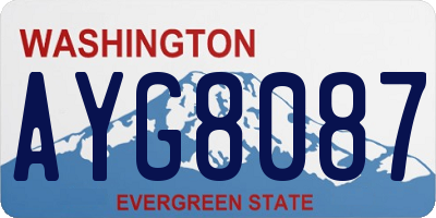 WA license plate AYG8087