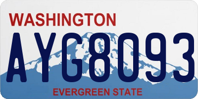 WA license plate AYG8093
