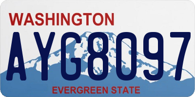 WA license plate AYG8097