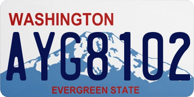 WA license plate AYG8102