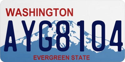 WA license plate AYG8104