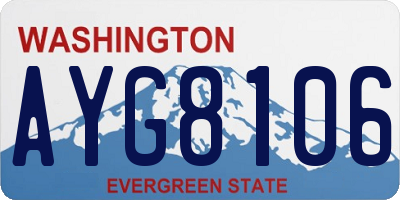 WA license plate AYG8106
