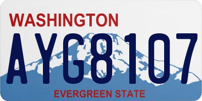 WA license plate AYG8107