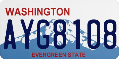 WA license plate AYG8108