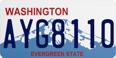 WA license plate AYG8110