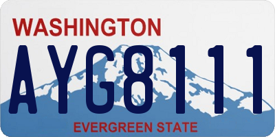 WA license plate AYG8111