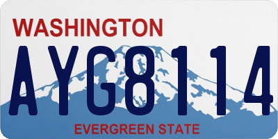 WA license plate AYG8114
