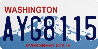 WA license plate AYG8115