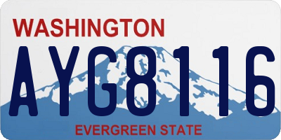 WA license plate AYG8116