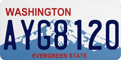 WA license plate AYG8120