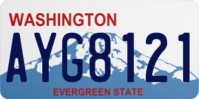 WA license plate AYG8121