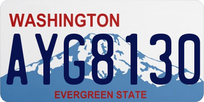 WA license plate AYG8130