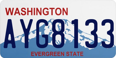 WA license plate AYG8133