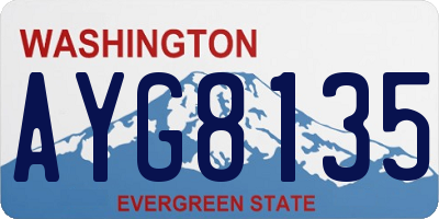 WA license plate AYG8135