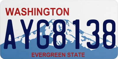 WA license plate AYG8138