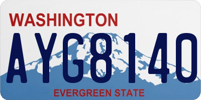 WA license plate AYG8140