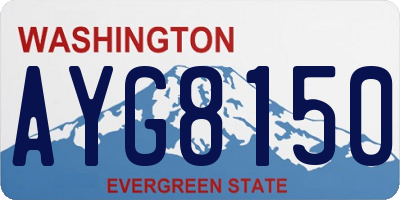 WA license plate AYG8150