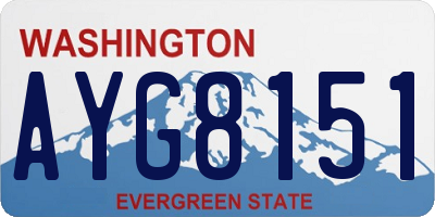 WA license plate AYG8151