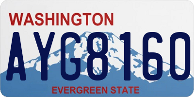 WA license plate AYG8160
