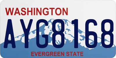 WA license plate AYG8168