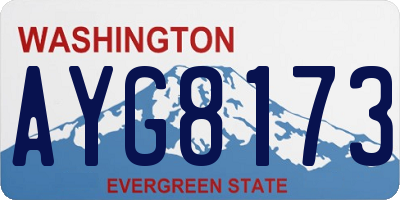 WA license plate AYG8173