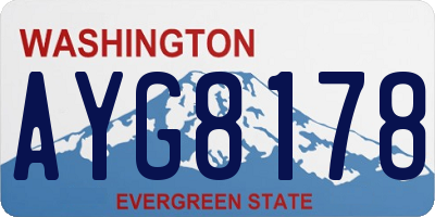 WA license plate AYG8178