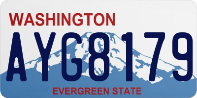 WA license plate AYG8179