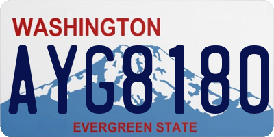 WA license plate AYG8180