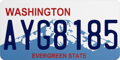 WA license plate AYG8185