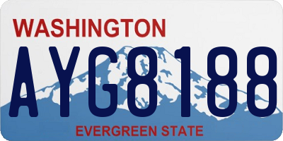 WA license plate AYG8188
