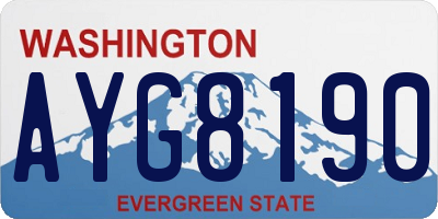 WA license plate AYG8190